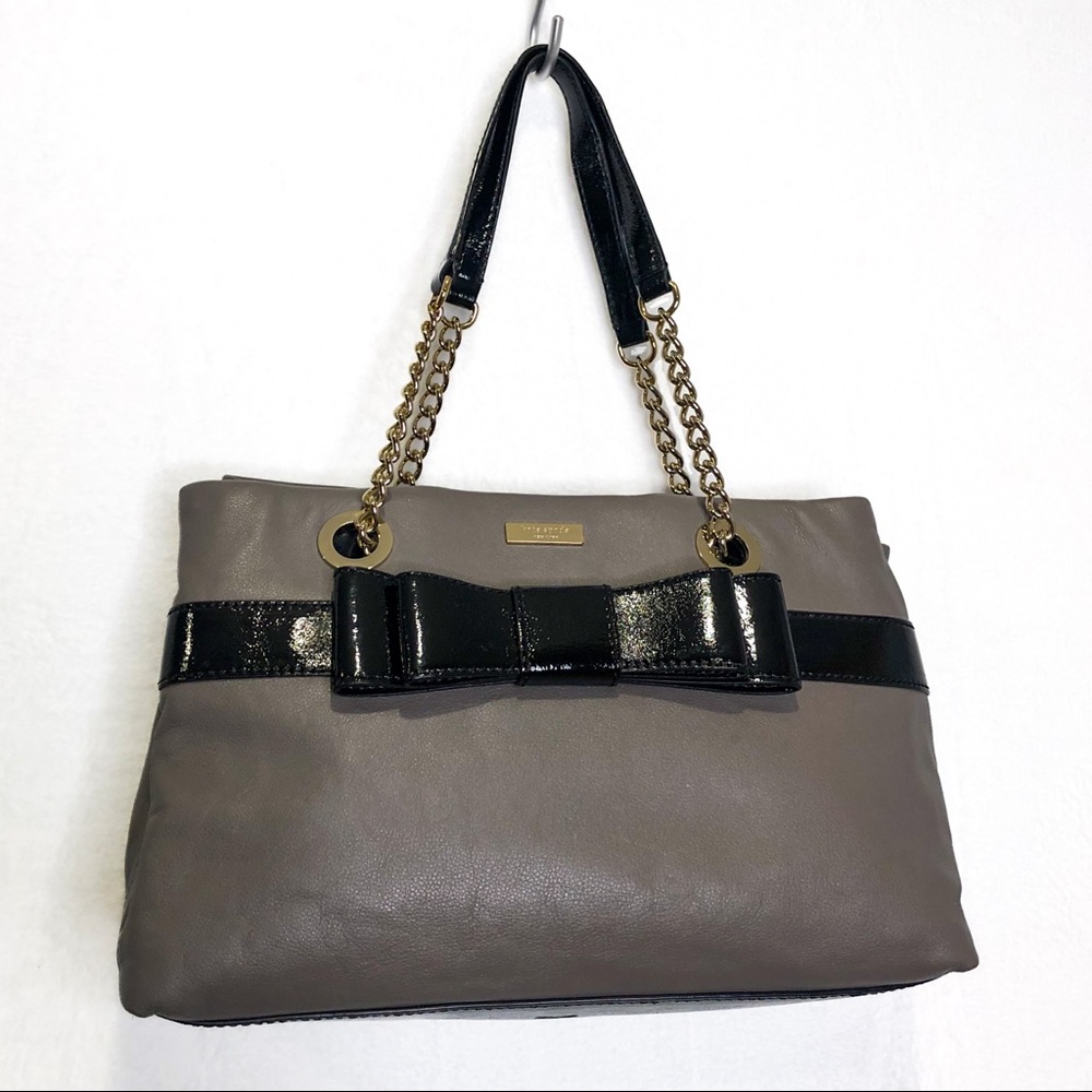 Kate Spade Large Gray Satchel with Bow Detail